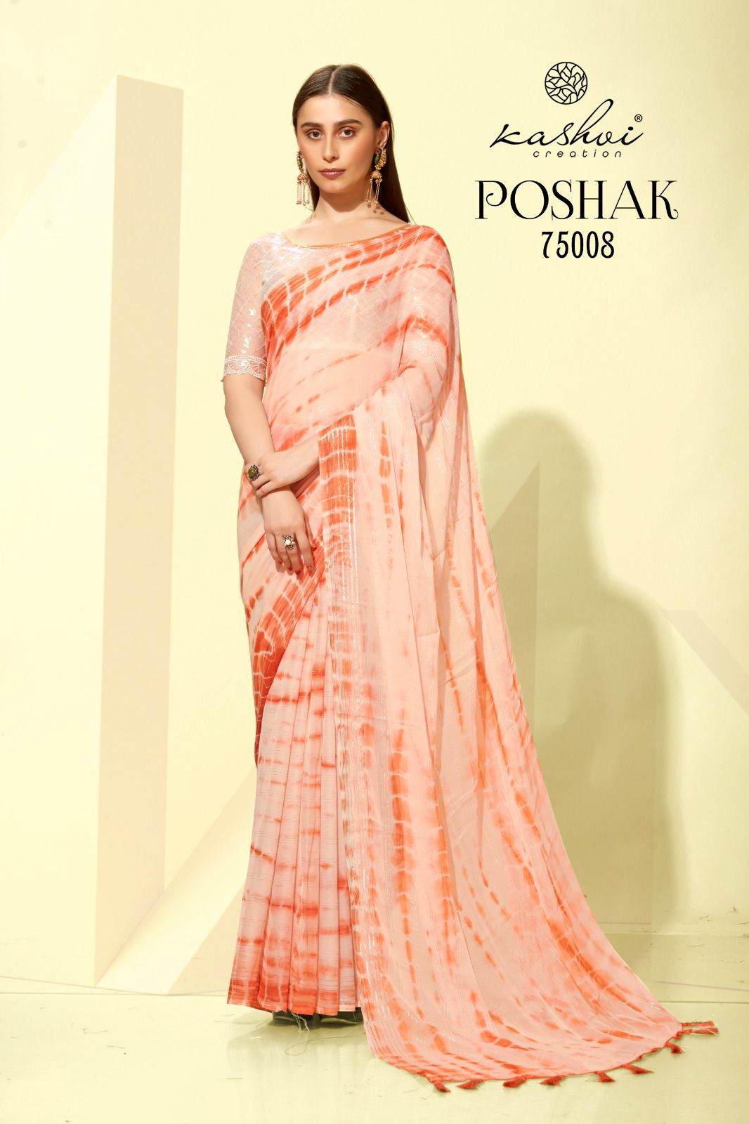 Poshak By Kashvi 75001-75008 Chiffon Sarees Catalog